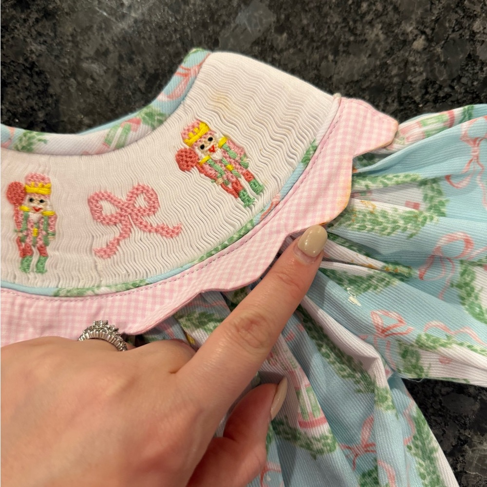 Pastel Blue Nutcracker Dress with Pink Accents - Picture 3 of 3